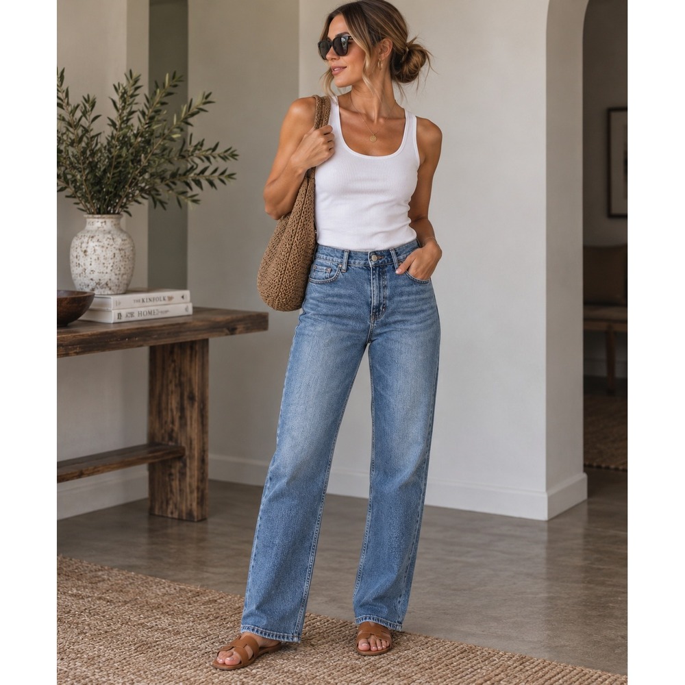 Banana Republic Straight Fit Jeans Size 29 Blue Denim Mid Rise Classic Casual